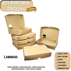 (25 pcs) Box Martabak 21x13,5x4,5 cm Anti Minyak / Dus Donat Mini / Dus Martabak / B40K2P