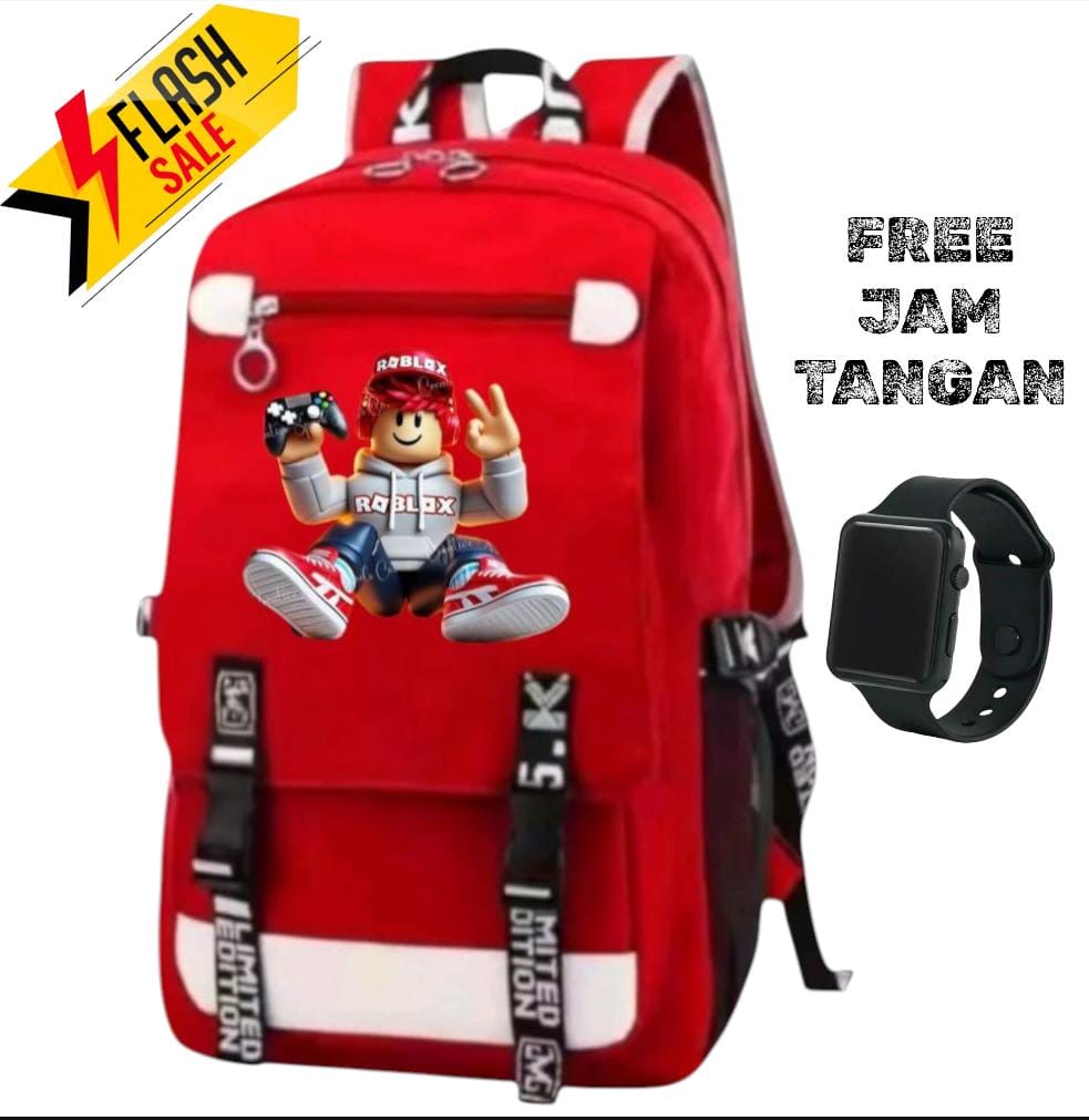 BACKPACK ANAK SEKOLAH ROBLOX SERIES - TAS ANAK LAKI LAKI PEREMPUAN BONUS 3 ITEM - RANSEL SEKOLAH ANAK COWOK CEWEK GAMES ROBLOX