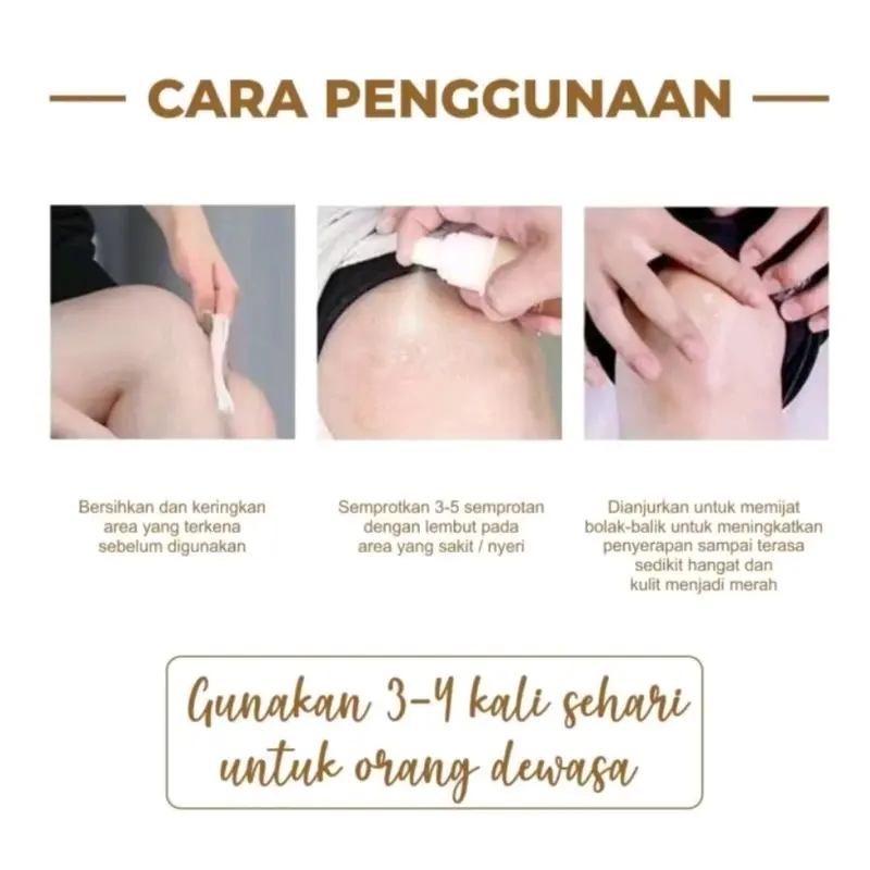 Spray Cooling Gel - Spray Pereda Nyeri Lutut Membantu Hilangkan Sakit Area Lutut Bahu Leher Pinggang dan Asam Urat 4