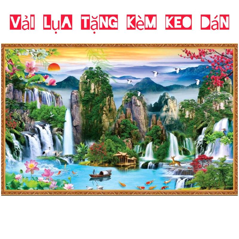 Tranh dán tường 3d tranh sơn thủy hữu tình Treo Tường Decor Phòng