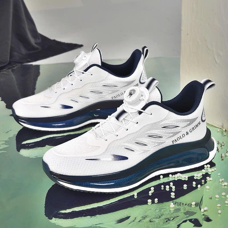 ĐẾ HẠT BOOST KHÔNG PHẢI XỐP Giày Thể Thao Nam Nữ Chạy Bộ Gym Aerobic Đế Nhẹ KX-666 trắng xanh Sneaker Sport Tập Thể Dục