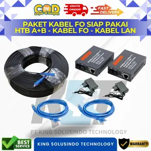 Paket Kabel Fiber Optic 1 Core 200M + HTB-3100AB 50 100 150 200 Meter FO Siap Pakai