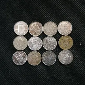 Uang Koin Perak Kuno 1/10 Gulden Wilhelmina Grade B Tahun Acak (Harga perkeping)