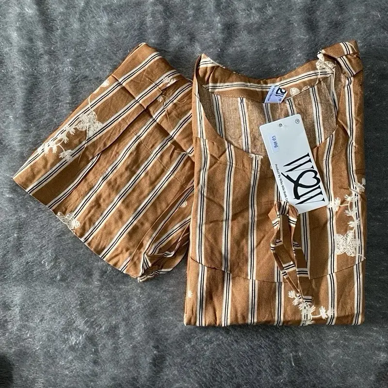 Cp wow abg (Kf 02) tgn 3/4 bahan rayon motip bunga kecil [bb 45-50kg] 3