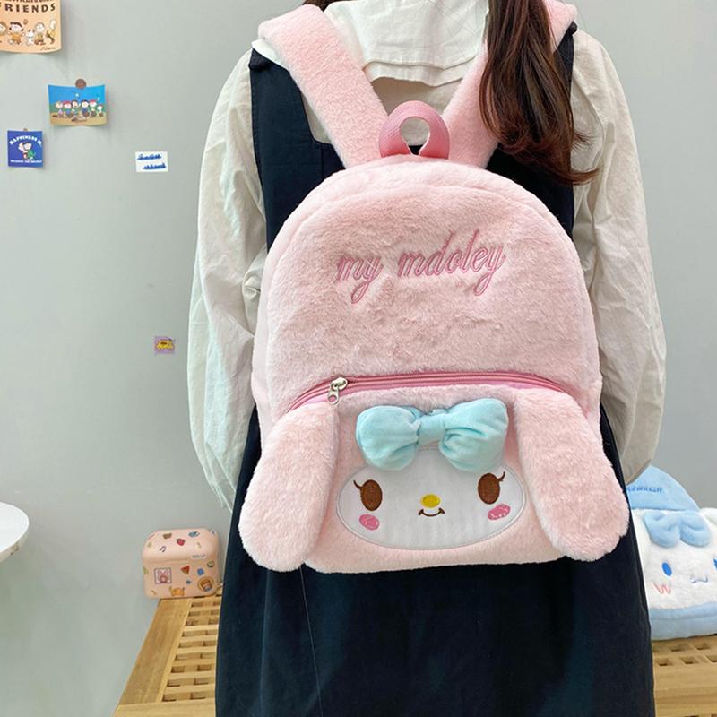 Product Introduction of Sanrio Kuromi - beg galas mewah wanita, comel, kartun, anjing, kayu manis, melodi, fesyen, beg kecil, gaya Jepun, beg sekolah pelajar Backpacks Kerja 14