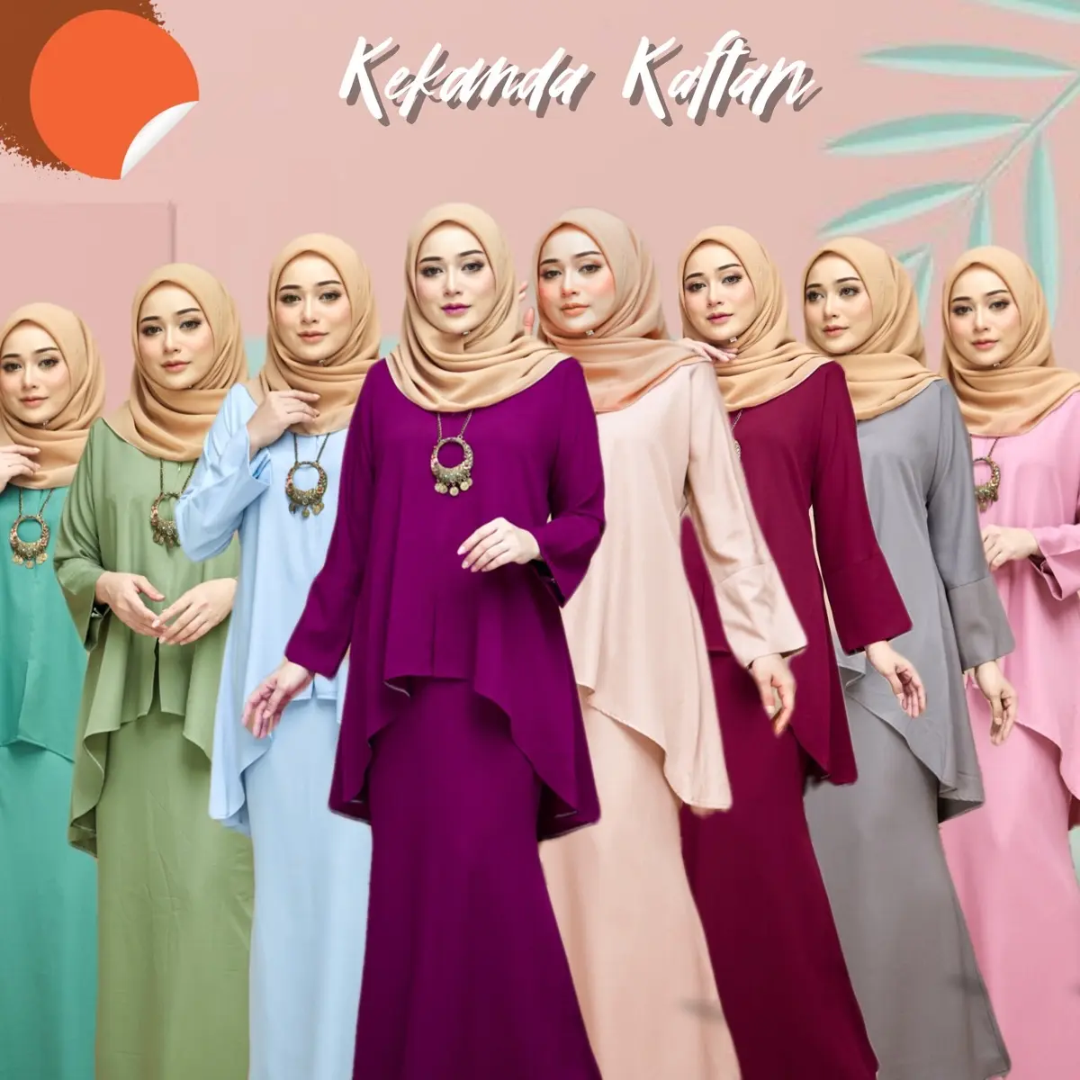 KAFTAN PLAIN easywear set with skirt