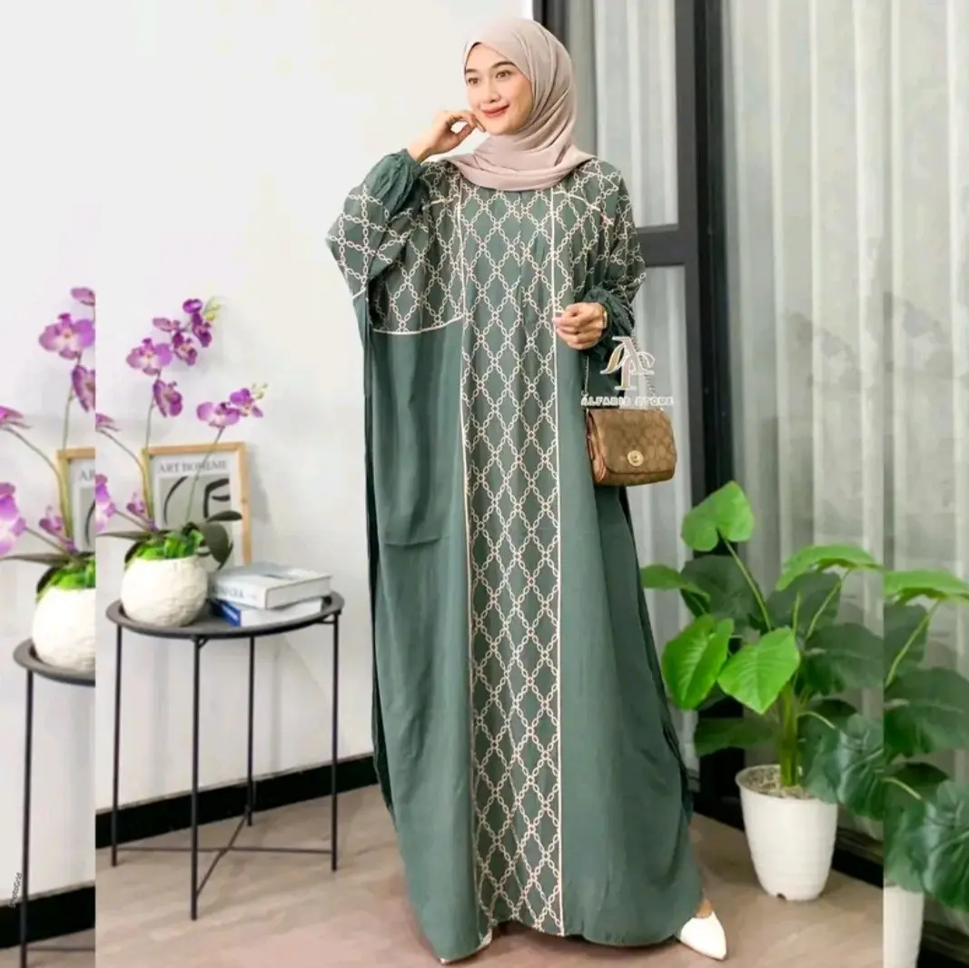 Kaftan Arafah Rayon Jumbo Ld 180 cm Kaftan Muslim Wanita