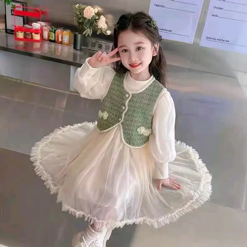 29-DRESS CANTIK ANAK PEREMPUAN 1-4 THN LENGAN PANJANG Gaun Cewek 0