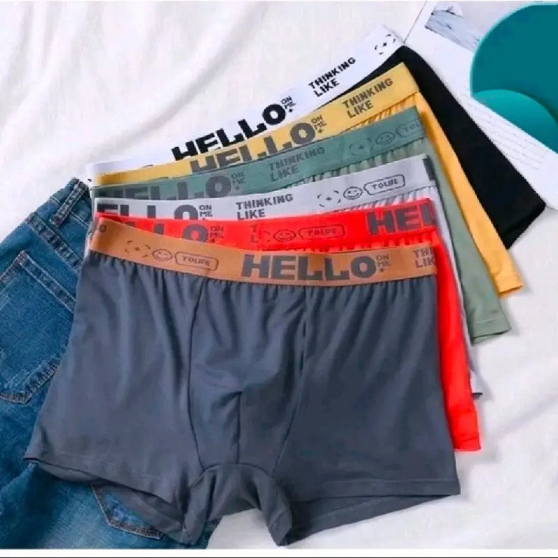 PAKET 6 PCS Celana Dalam Boxer Pria Hello Ice Silk Adem Lembut Tipis Antibakteri CDP006 Nyaman priamurah 0