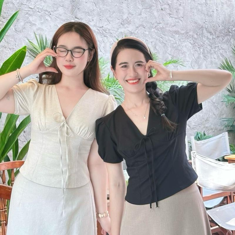 (CÓ BIGSIZE) Áo Cổ V Sau Bo Chun A18 Nam Top Women Chất Liệu Cao Cấp Size M L XL 2XL 3XL Màu Đen Kem Phù Hợp Nhiều Kích Cỡ Người Mặc May Đúp Lót Toàn Bộ Phần Thân Có Khoá Dọc Hông Nữ Top Women