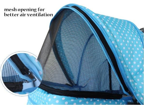 Product Introduction of Classic 3-Wheel pet Prams foldable washable light weight cheap multiple colours big compartment one step folding easy to move 29