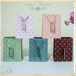 Paper Bag Emboss Motif Polkadot Emas Tas Belanja Tas Souvenir Goodie Bag Tas Hadiah