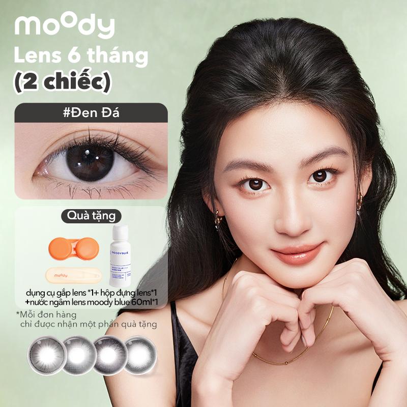  Kính áp tròng Moody LENS 6 tháng Tốt Lens Mắt Chụp Kỷ Yếu màu nâu tự nhiên   đen Lens Mắt 14.2 Cận 0-7 độ 