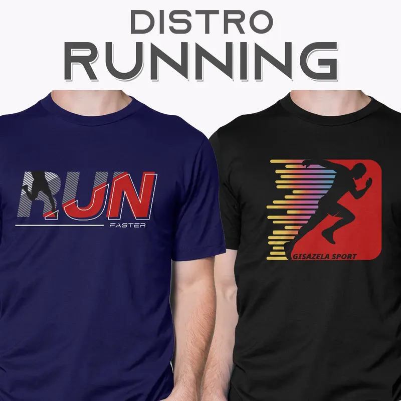 GISAZELA Kaos Distro Cowok Hobi Running Tebal Cotton Combed 24s Keren Dewasa 0