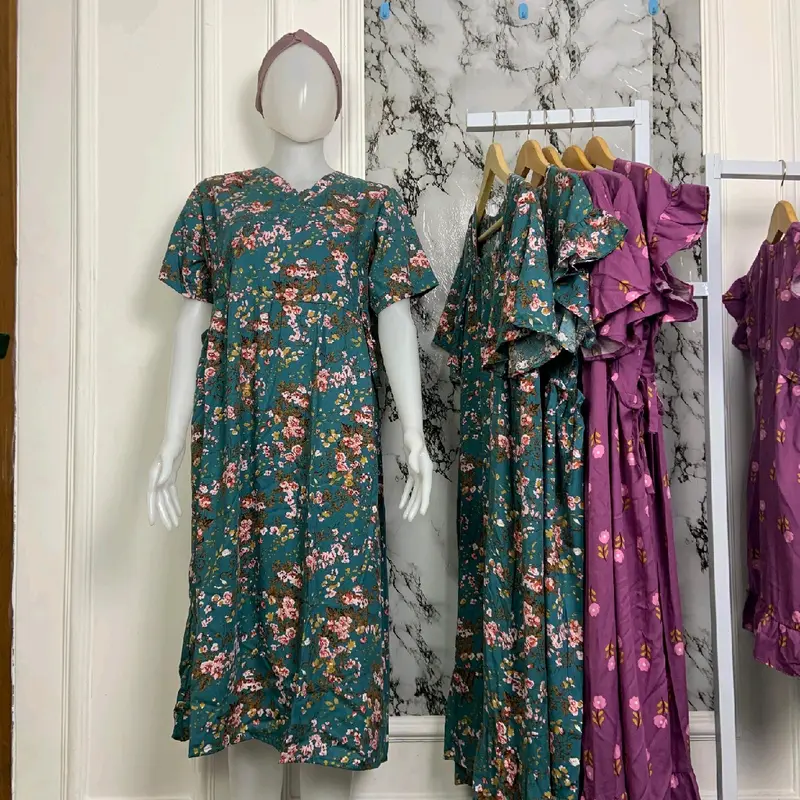 (DASTER IBU DAN ANAK COUPLE  MODEL KIMONO) Dress Rumah Baju Main Bahan Rayon Viscose Adem dan Lembut Busui Friendly [Harga Satuan] 0