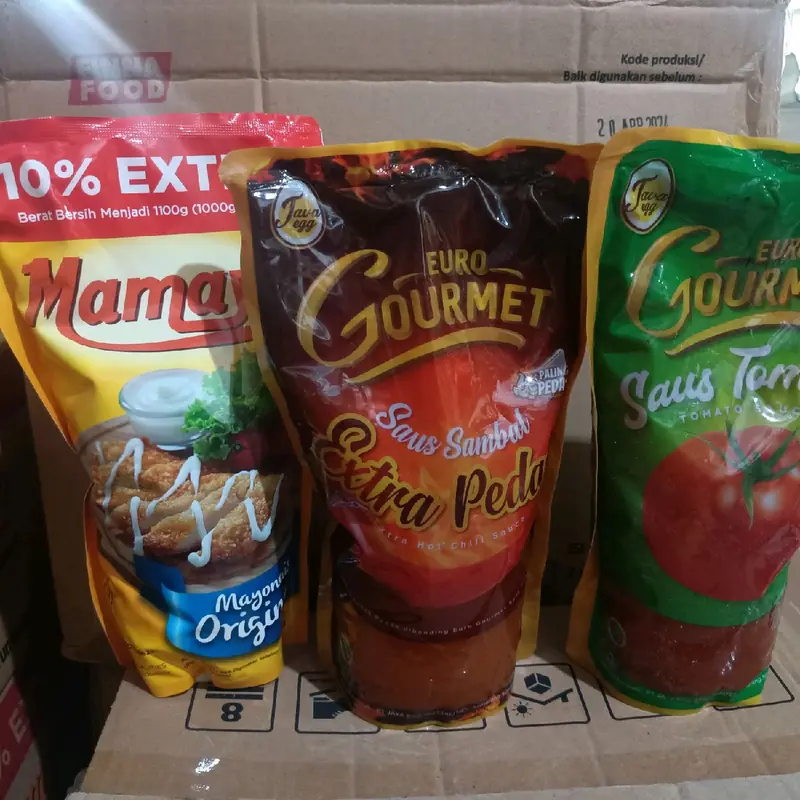 Saos gourmet sambal, tomat, mamayo 1kg Makanan Pedas Saus 0