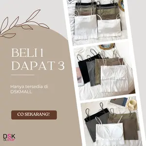 [DSK] BR513 Beli 1 dapat 3 Tanktop Bra Bahan Halus Atasan Wanita Model Kemben Polos Katun Cewek Panjang Rompi Casual