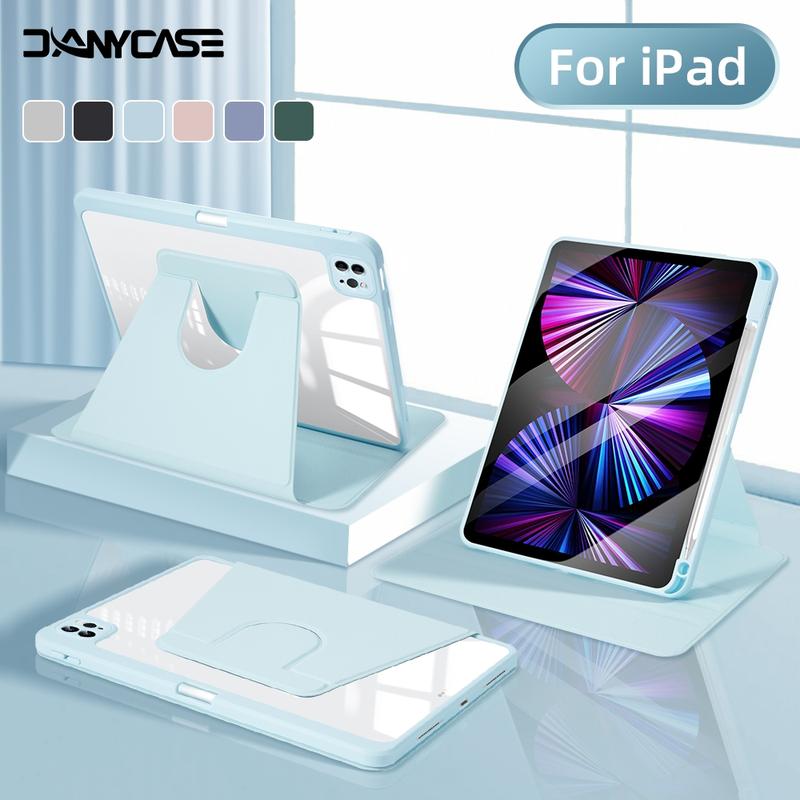 Xoay 360 độ Ốp Lưng Cho iPad Mini 6 Mini7 Gen 5th 6th 7th 8th 9th 10th Gen 9.7 10.2 10.9inch 11th Gen A16 2025 iPad Air 1 2 Air4 5 Air 6th 11" M2 Air M3 Pro 2018-2025 11inch 12.9inch Air M2 M3 Pro M4 M5 11inch 13inch Thế Hệ Vỏ Xoay 360° Phụ Kiện Case