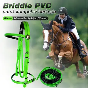 Briddle PVC tanpa Bit untuk Kompetisi Berkuda Warna Merah Putih Hijau Kuning Ideal untuk Pemula dan Profesional