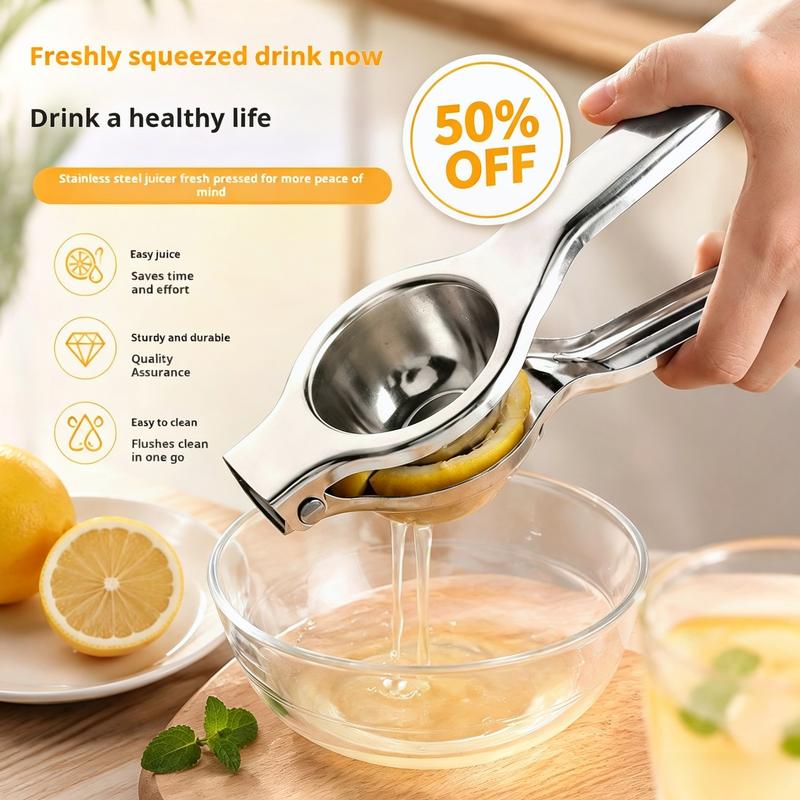 Máy vắt chanh bằng thép không gỉ, dụng cụ ép nước trái cây thủ công dùng tại nhà, kẹp ép cam/chanh, thiết kế tiện lợi dễ mang theo, dụng cụ nhỏ cho bếp để làm nước ép tươi
