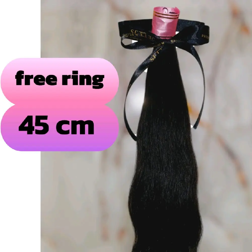 Rambut Sambung  Premium Hitam Natural UK 45 cm