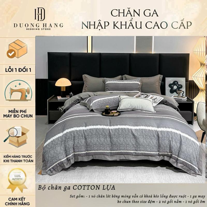 Bộ chăn trần ga gối Cotton Lụa MarkJacob - 26 màu ( có vỏ ôm khoá sườn)