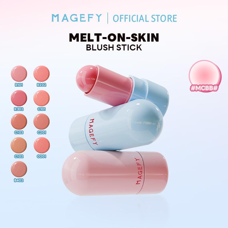 MAGEFY Má Hồng Kem Dạng Thỏi Melt-On-Skin Blush Stick 9 Màu – Blush Stick 3-in-1 Cho Má Môi Mắt – Tan Chảy Vào Da Lì Dưỡng Ẩm Lâu Trôi 12H – Phù Hợp Makeup Nhanh Đi Làm & Du Lịch