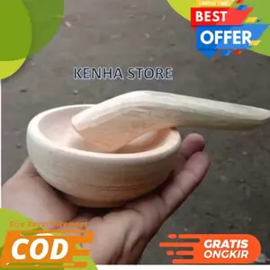 ￼Cobek Kayu Medium Tempat Sambal Saos Kecap Cobek Mini Kitchenware