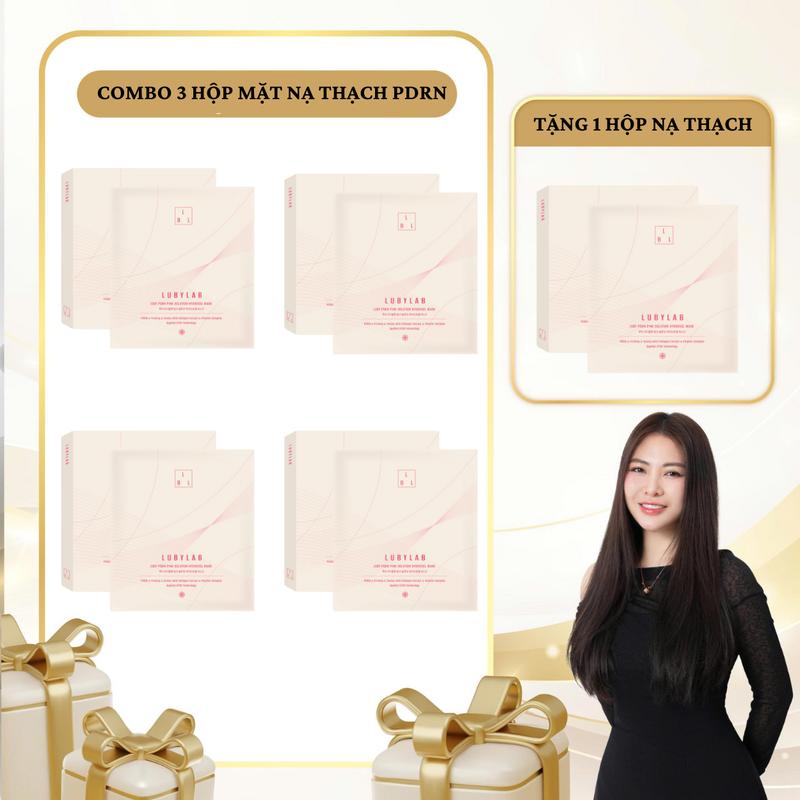 SN1529 - Combo 5 Hộp Mặt Nạ Thạch Lubylab PDRN Pink Solution Tổng 20 Miếng