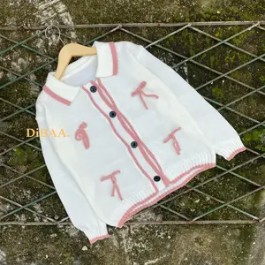 Prilly Sweater Cardy Anak Perempuan - Cardigan Rajut Anak - Rajut Anak Perempuan By Inshira Clo Santai