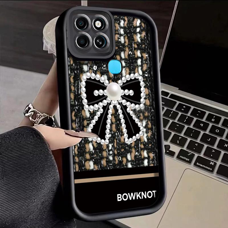 Casing Hp Infinix Smart 6 Infinix Smart 6 Plus Case pola perhiasan pita Kesing HP pelindung silikon ganda Softcase pelindung silikon baru Casing 0