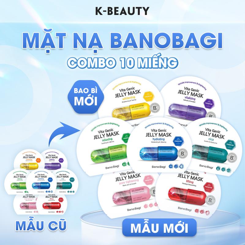  BANOBAGI Mặt Nạ Vita Genic Jelly Mask Vitamin giúp dưỡng da chuyên sâu 30ml  10 MIẾNG  