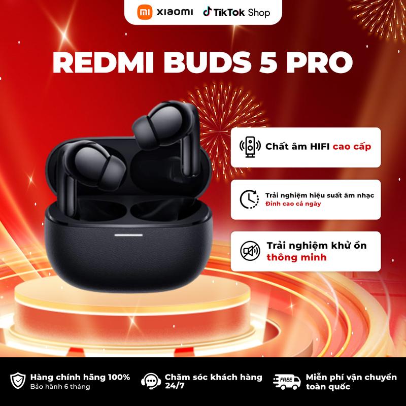  Tai nghe Xiaomi Buds 5 Pro chống tiếng ồn Phiên bản quốc tế Nghe Nhạc 