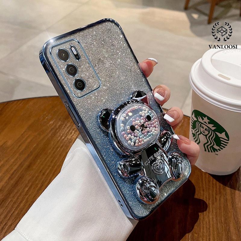 Product Introduction of Casing for OPPO A16 A16S A54S OPPO CPH2269 Sparkling Powder Electroplated Soft Shell Cute Rainbow Bear Phone Case Lens Full Coverage Anti Drop 14