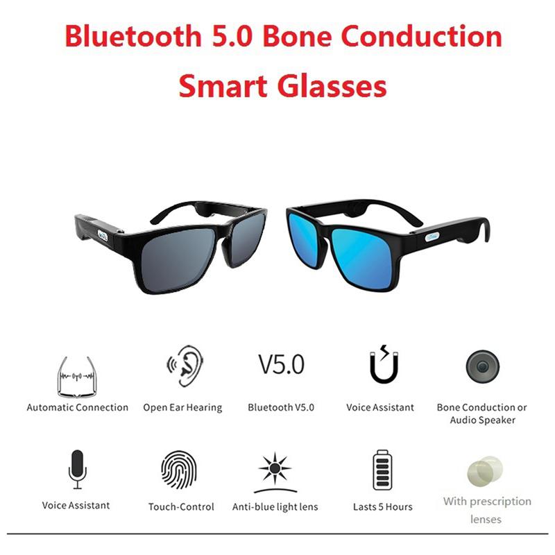 Bone Conduction Glasses Smart Audio Sunglasses Bluetooth Headset