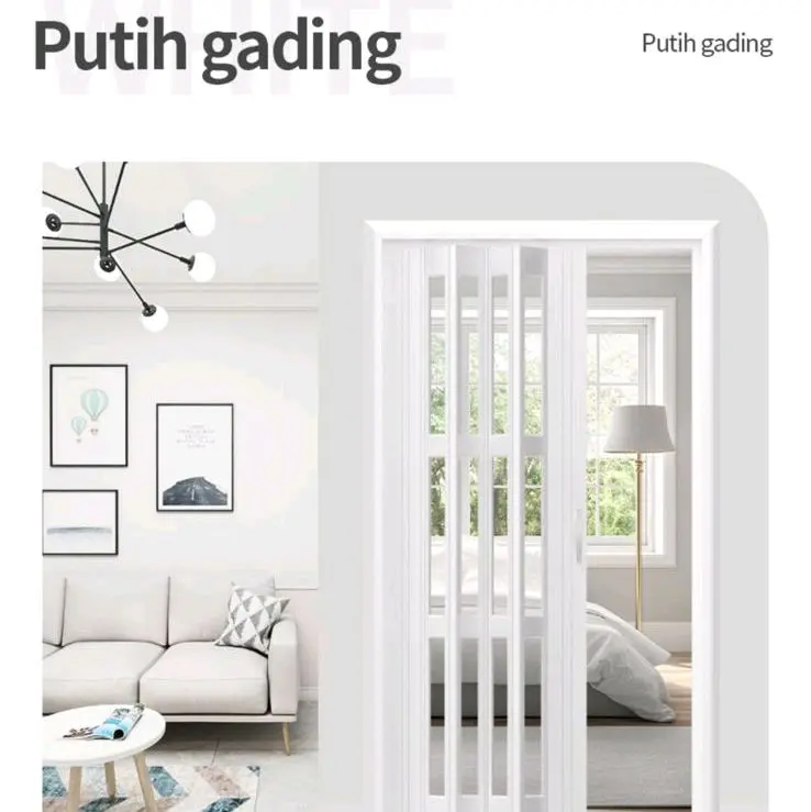 floding door, pintu lipat PVC, penyekat ruangan,awet anti air ,anti Rayap