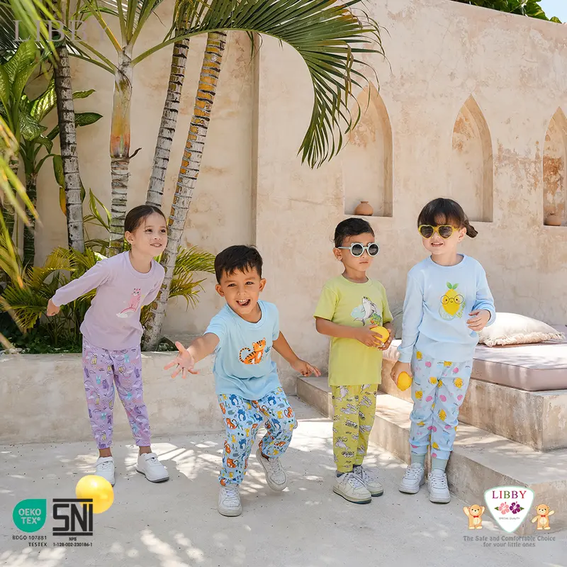 LIBBY Setelan Bayi & Anak Panjang Celana Panjang Cotton Rib Girl Anak Perempuan 0-5 Tahun (1 Stel) - Oblong Cotton Tipis | Giggles Groove | Safari & Surf 5