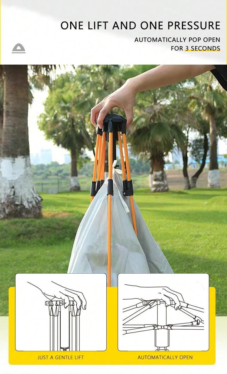 Product Introduction of One Piece Double Door Double Window Version Tent Outdoor Camping Portable Folding Big Tent Camping Equipment Tent Large Rain and Moisture Resistant Tent Equipped with Moisture Pad 6