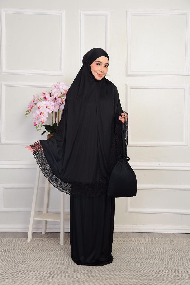 Product Introduction of Telekung Viscose Single Lace Dewasa..ada lace dkt kepala 11