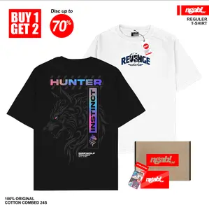 (Gratis Sticker) Buy 1 Get 2 Ngab Kaos Baju Distro Spesial Bundling Super Keren Hunter Instinct, Revenge BD061 Unisex Pria Wanita Cotton Combed 24s