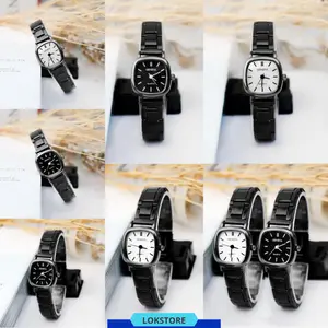 Jam Tangan Wanita Analog Quartz Casual Fashion Strap Rantai Stainless Steel Couple Pria GN005