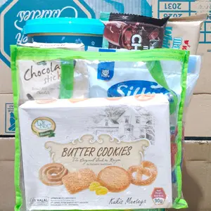 TAS HAMPERS LEBARAN DENEX GOLDEN VANILA DAN BUTTER COOKIES PACK (denexgolden,silkypuding,butterpack,pokistik,2majestik)