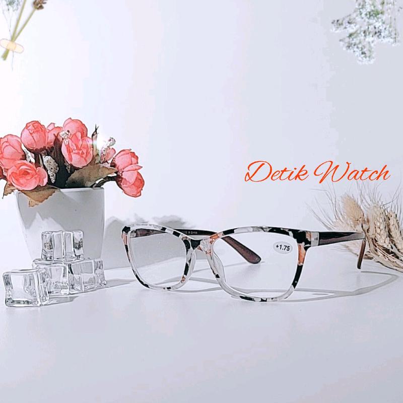 Kacamata Baca Kacamata Plus Frame Kotak Leopard Putih ZZ455D-T Lensa Free Box dan Kain Lap 6