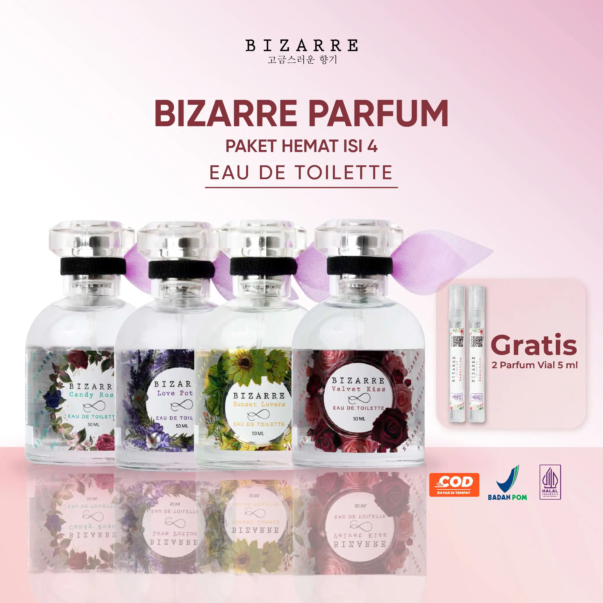 (GRATIS 2 PARFUM) BIZARRE Parfum Wanita EDT - 4 PCS NEW VARIANT