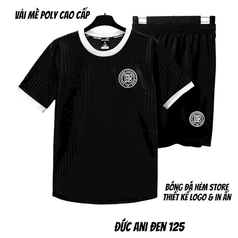 Bộ quần áo bóng đá ĐỨC Đen 125 năm vải mè poly cao cấp Đồ đá banh Đức đen