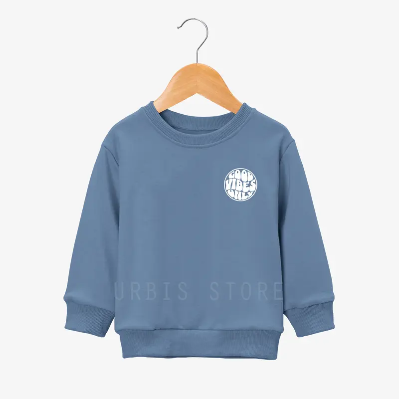 Sweater Anak Usia 3-13 Tahun Laki-laki Perempuan Motif Sablon GOOD VIBES ONLY Bahan Tebal Premium Fashion 0