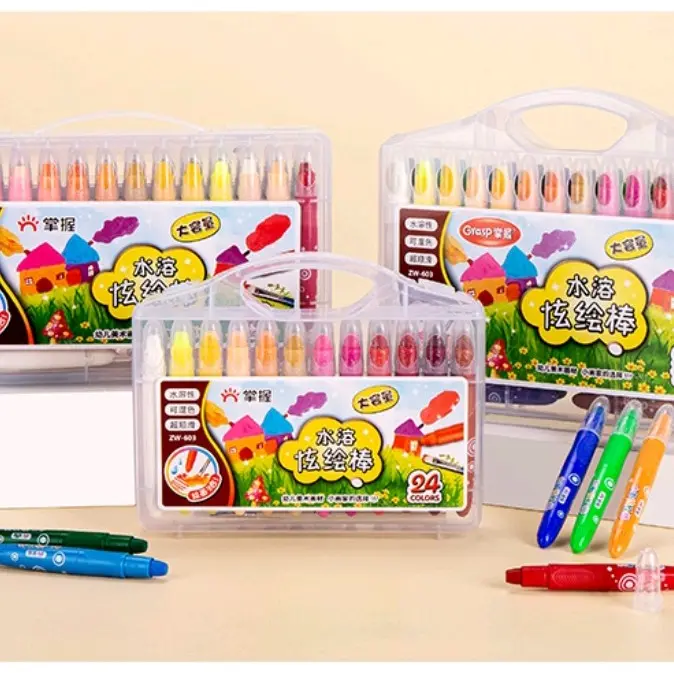 Silky Crayon Grasp Mata Besar / Sedang / Kecil 48 warna Crayonnya Para Juara 2