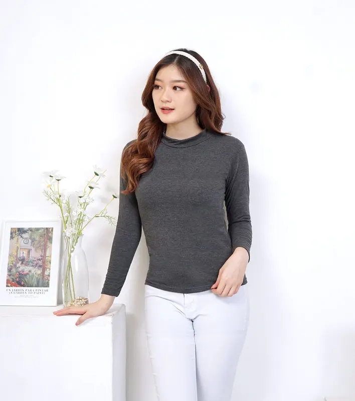 Promo!!! Paket 2 Pcs Manset Atasan Wanita Lengan Panjang Premium Basic Turtle/Manset Kaos Adem Panjang Nyaman Muslim Baju Rayon Dalaman 2