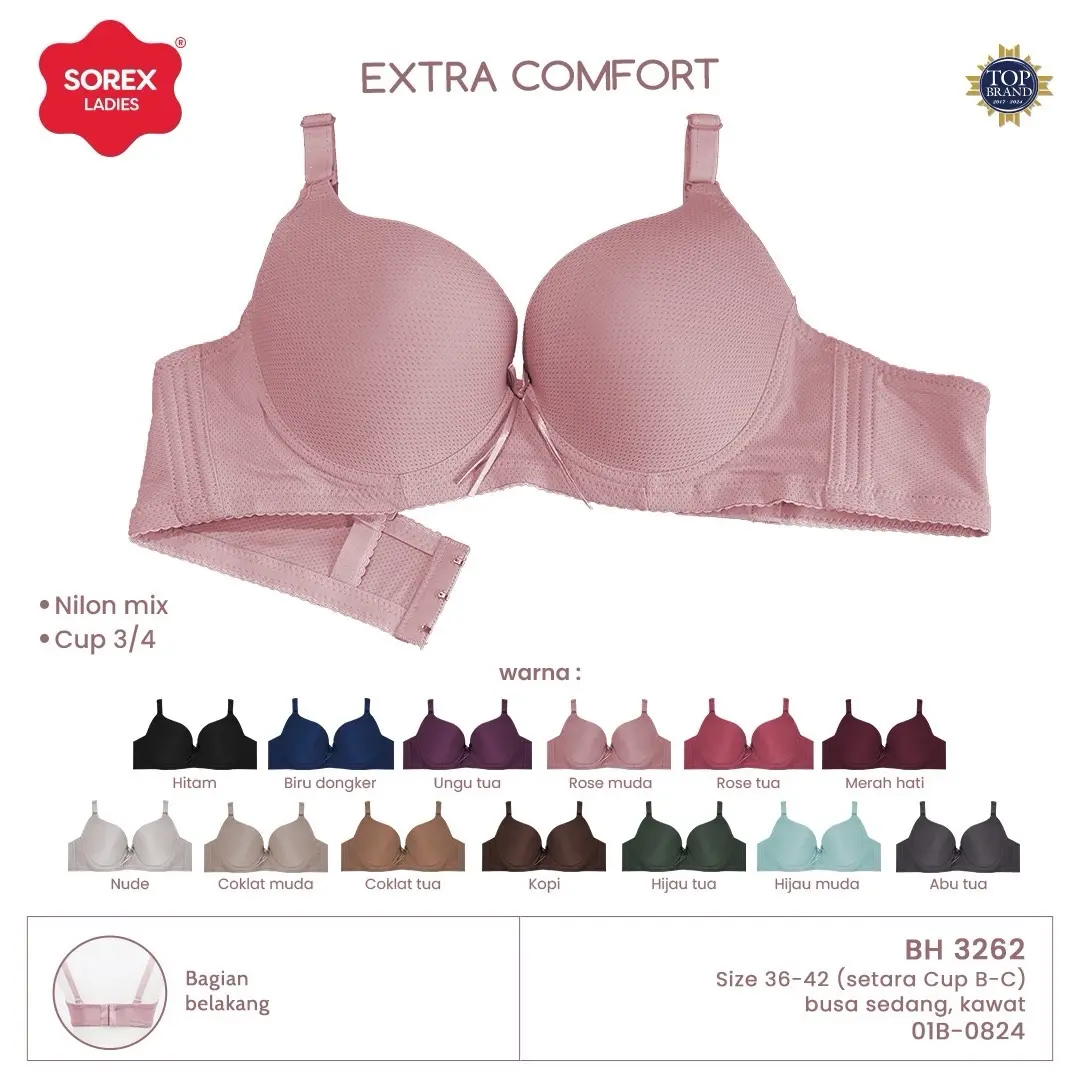 2 PCS BRA SOREX KAWAT  Bra CUP Besar B-C Pakai Kawat Sorex 3262 BEST SELLER !! EXTRA COMFORT Bh Busa