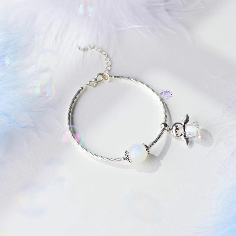 Vòng Tay Đá Thiên Nhiên Nhiều Màu Charm Thiên Thần Phụ Kiện Bracelet SP004110 Gypsy.lala